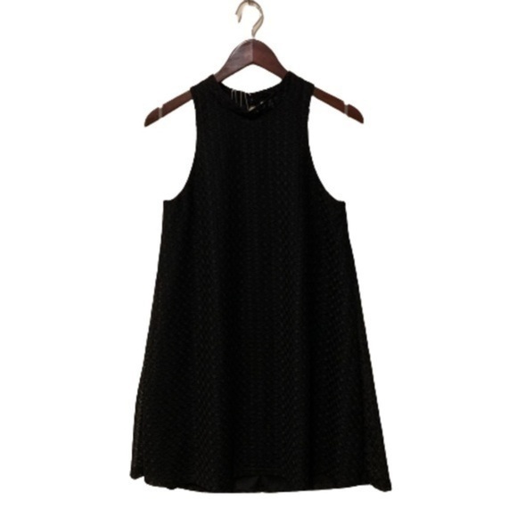 Francesca’s Crochet Black Swing Dress